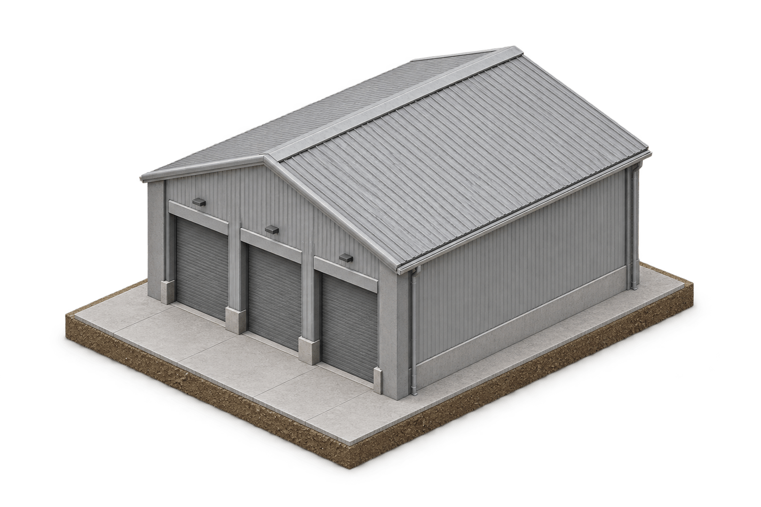 Modelo 3D de estrutura industrial pré-moldada